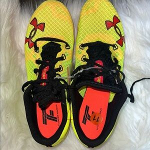 Under Armour Yellow and Black Sneakers with Mesh Design